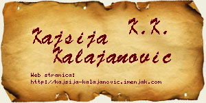 Kajsija Kalajanović vizit kartica
